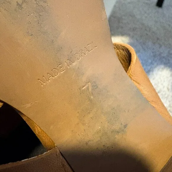 CLEARANCE! Madewell Women's Size 7 Sandals Leather Heels Desert Camel - Picture 10 of 10
